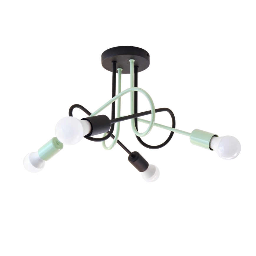 Пристельова люстра OXFORD 4xE27/15W/230V чорний/зелений