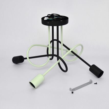 Пристельова люстра OXFORD 4xE27/15W/230V чорний/зелений