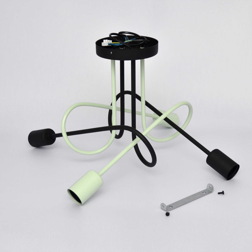 Пристельова люстра OXFORD 4xE27/15W/230V чорний/зелений