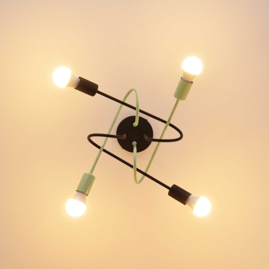 Пристельова люстра OXFORD 4xE27/15W/230V чорний/зелений