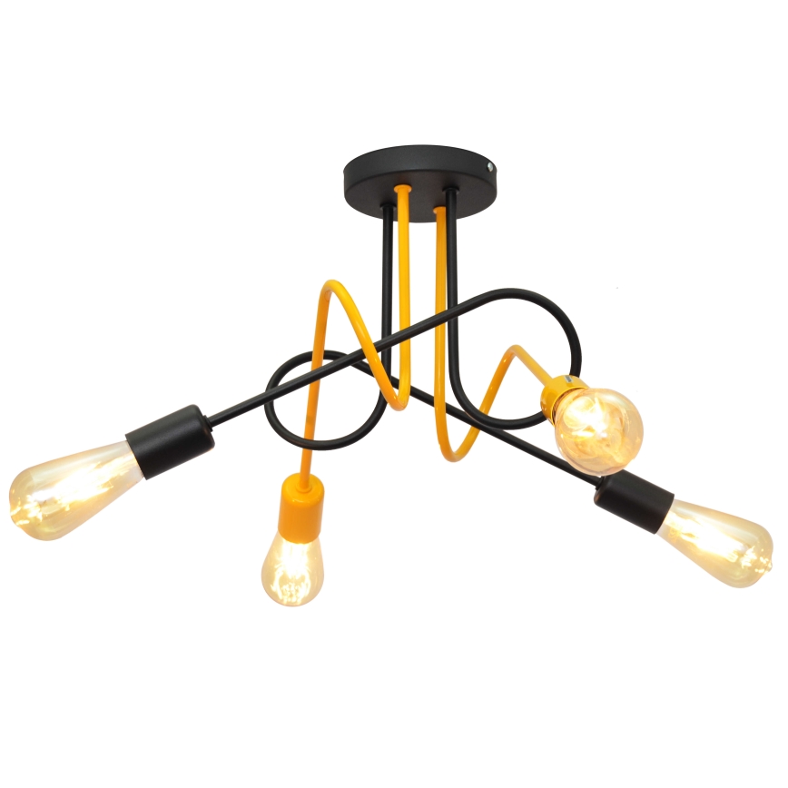 Пристельова люстра OXFORD 4xE27/15W/230V чорний/жовтий