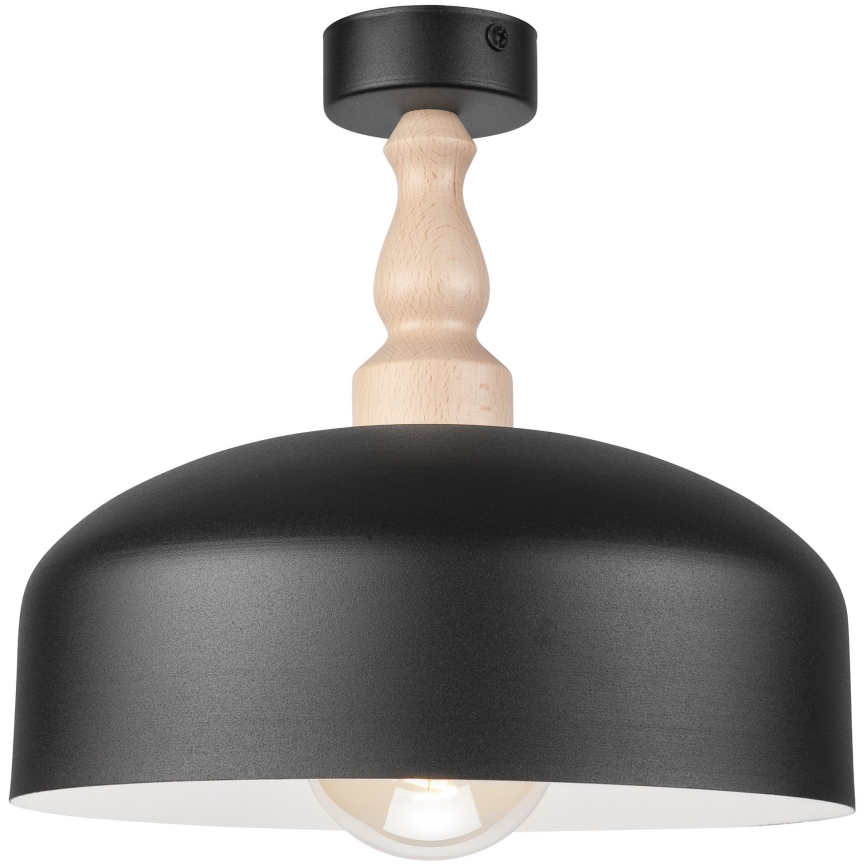 Пристельова люстра RINA 1xE27/15W/230V чорний/бук