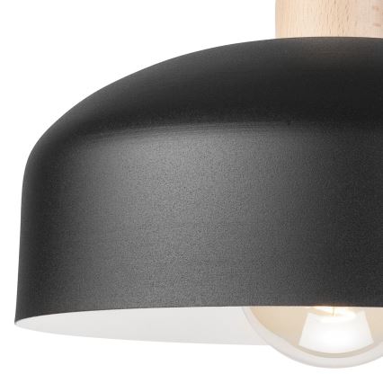 Пристельова люстра RINA 1xE27/15W/230V чорний/бук