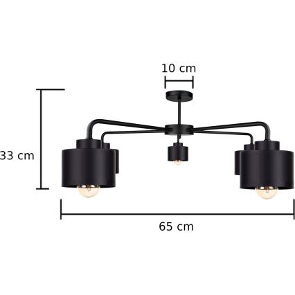 Пристельова люстра SIMPLY BLACK 5xE27/60W/230V