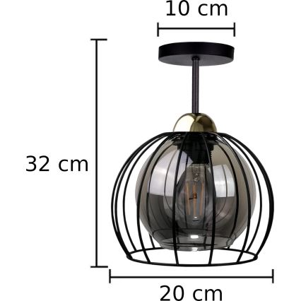 Пристельова люстра SOLO BLACK 1xE27/60W/230V чорний/золотий