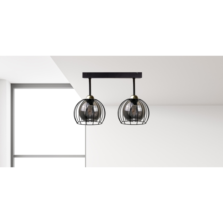Пристельова люстра SOLO BLACK 2xE27/60W/230V чорний/золотий