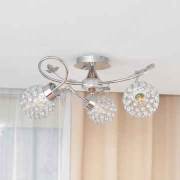 Пристельова люстра SOPHIA 3xE27/15W/230V глянцевий хром/прозорий