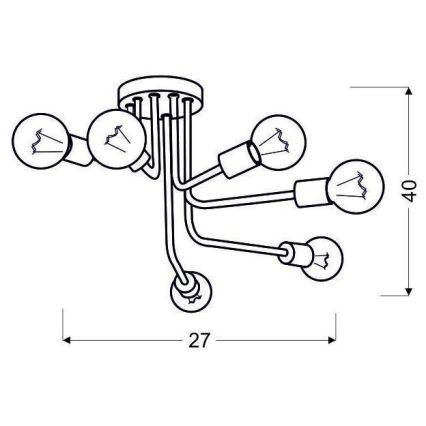 Пристельова люстра SPILL 6xE27/60W/230V