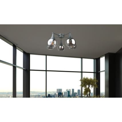 Пристельова люстра STAR 5xE27/60W/230V чорний/димчастий чорний