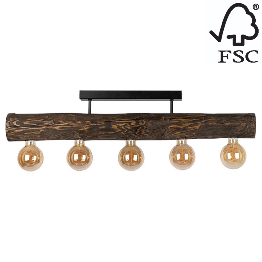 Пристельова люстра TRABO 5xE27/60W/230V сосна – сертифіковано FSC