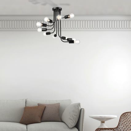 Пристельова люстра TRINITY 10xE27/15W/230V чорний
