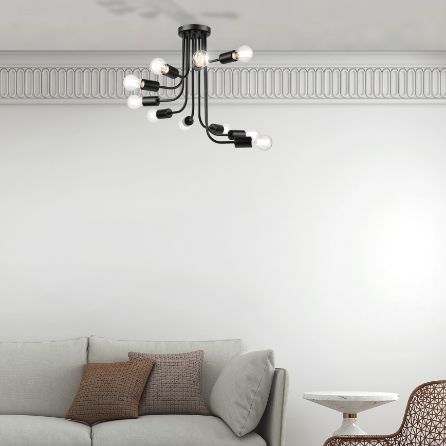 Пристельова люстра TRINITY 10xE27/15W/230V чорний