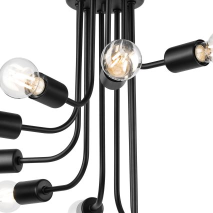 Пристельова люстра TRINITY 10xE27/15W/230V чорний