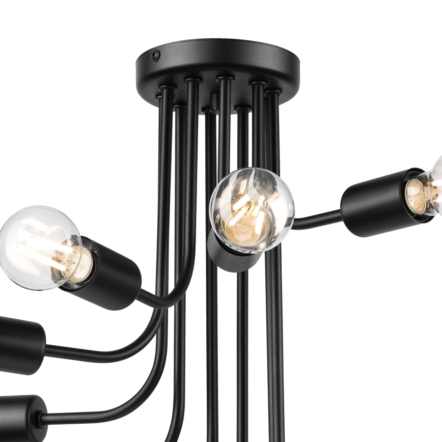 Пристельова люстра TRINITY 10xE27/15W/230V чорний