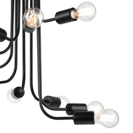 Пристельова люстра TRINITY 10xE27/15W/230V чорний