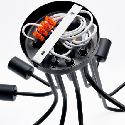 Пристельова люстра TRINITY 10xE27/15W/230V чорний