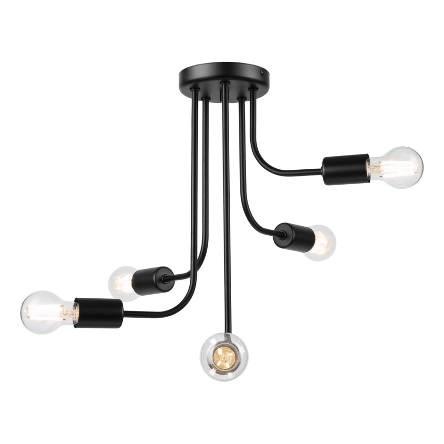 Пристельова люстра TRINITY 5xE27/15W/230V чорний