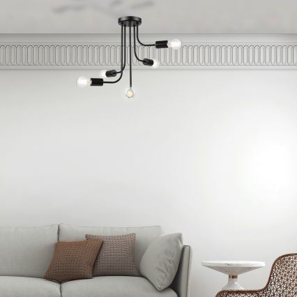 Пристельова люстра TRINITY 5xE27/15W/230V чорний