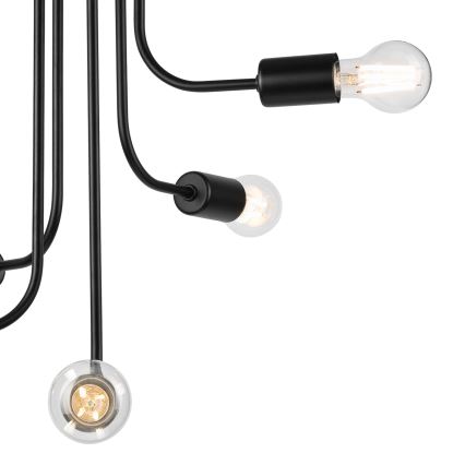 Пристельова люстра TRINITY 5xE27/15W/230V чорний