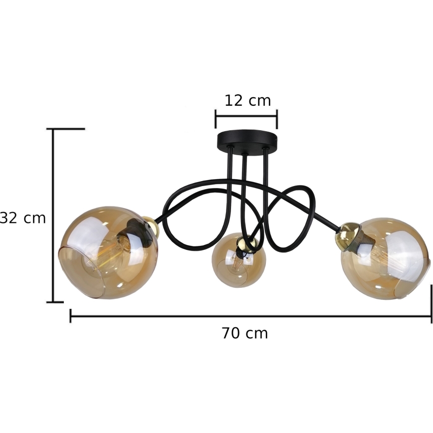 Пристельова люстра VENUS GOLD 3xE27/60W/230V