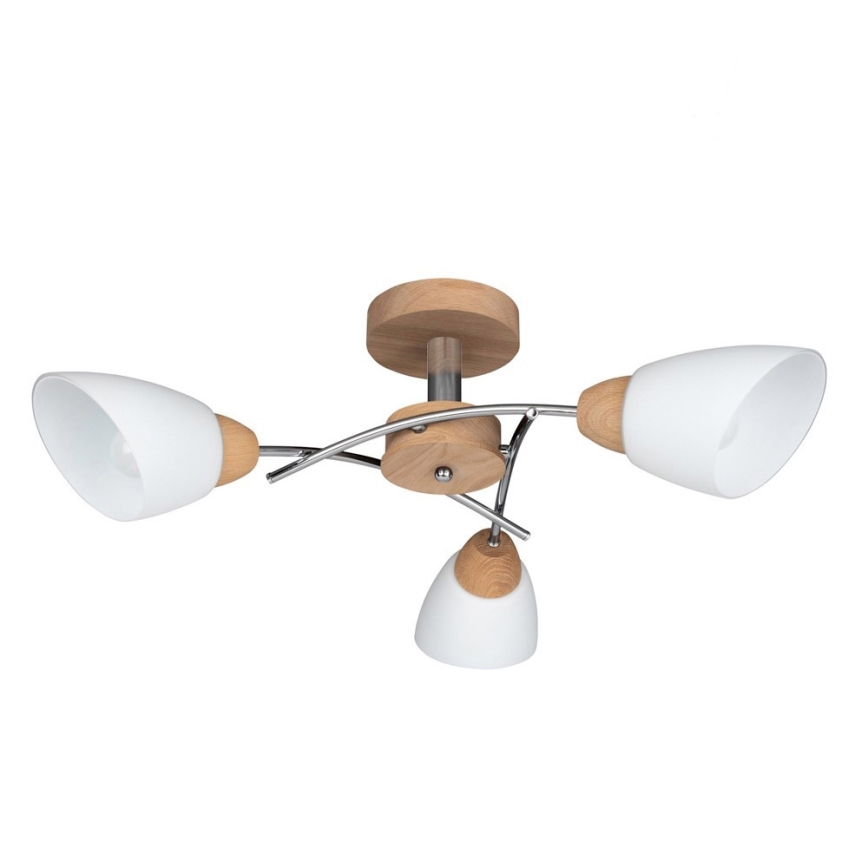 Пристельова люстра VILETTA 3xE27/60W/230V дуб – сертифіковано FSC