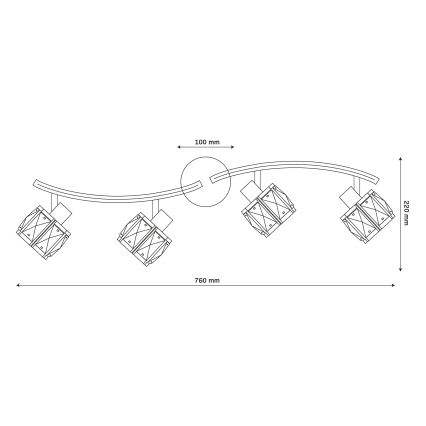 Пристельова люстра ZAHARA 4xE27/10W/230V золота