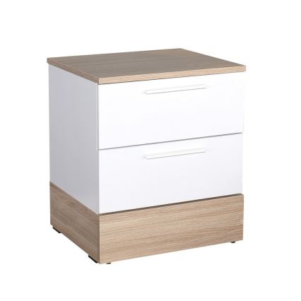 Прикроватная тумба 52x45 см коричневый/белый