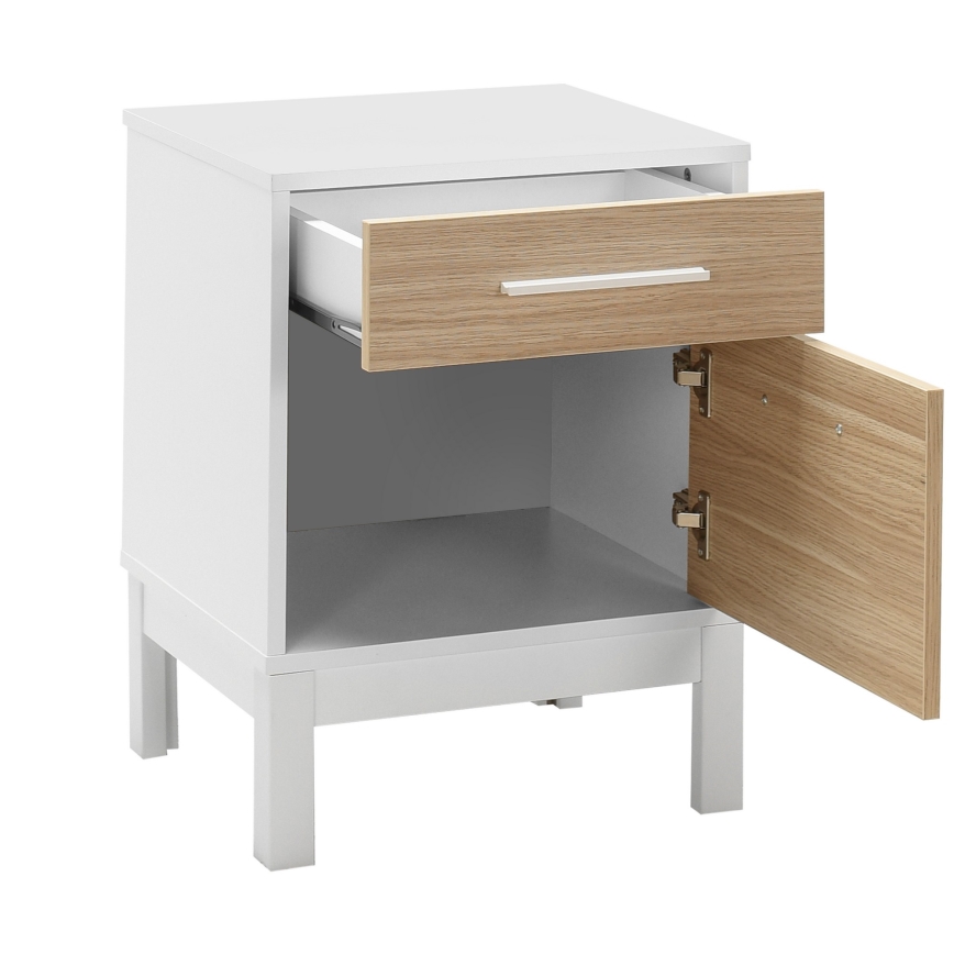 Прикроватная тумба 60x45 см белый/коричневый