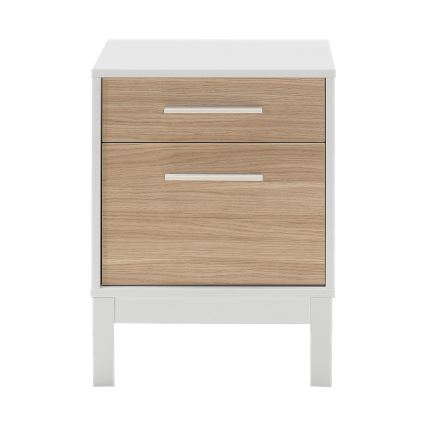 Прикроватная тумба 60x45 см белый/коричневый