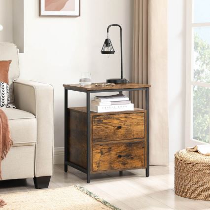 Прикроватная тумба ARIN, коричневый/чёрный