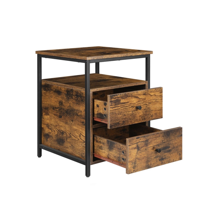 Прикроватная тумба ARIN, коричневый/чёрный