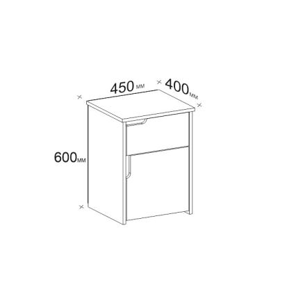 Прикроватная тумба ASRA 60x45 см белая