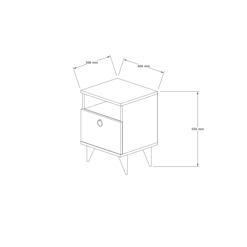 Прикроватная тумба BARLO 50x40 см белая