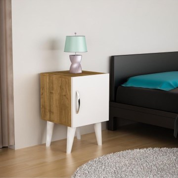 Прикроватная тумба BELLINI 55x35 см белый/коричневый