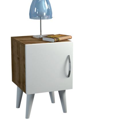 Прикроватная тумба BELLINI 55x35 см белый/коричневый