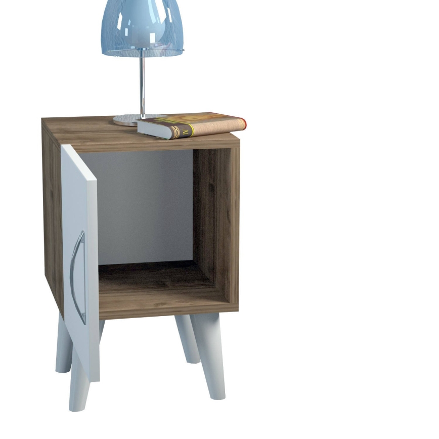 Прикроватная тумба BELLINI 55x35 см белый/коричневый