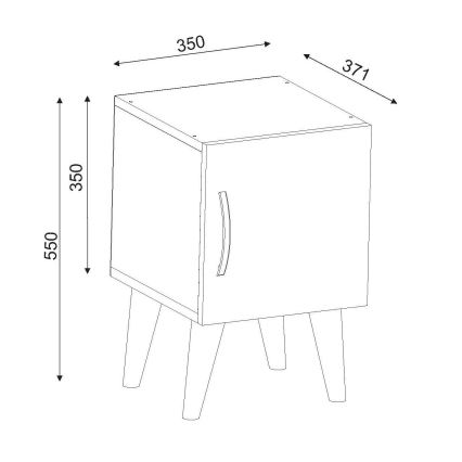 Прикроватная тумба BELLINI 55x35 см белый/коричневый