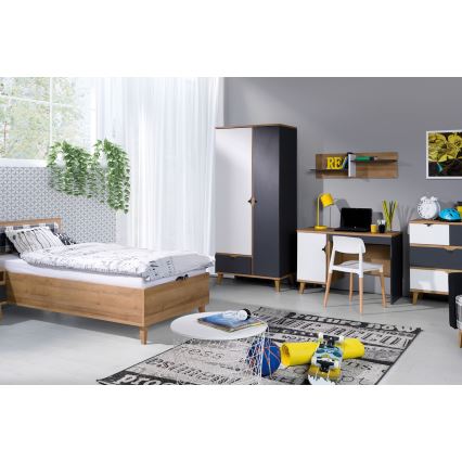 Прикроватная тумба BORIA 48x45 см коричневый/антрацит