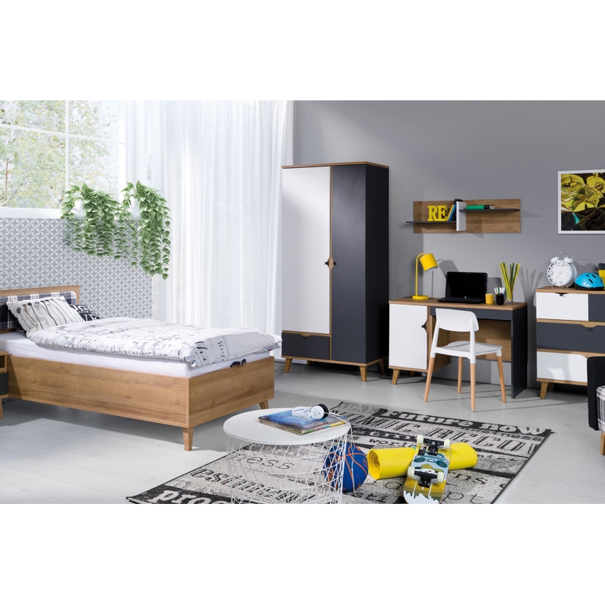 Прикроватная тумба BORIA 48x45 см коричневый/антрацит