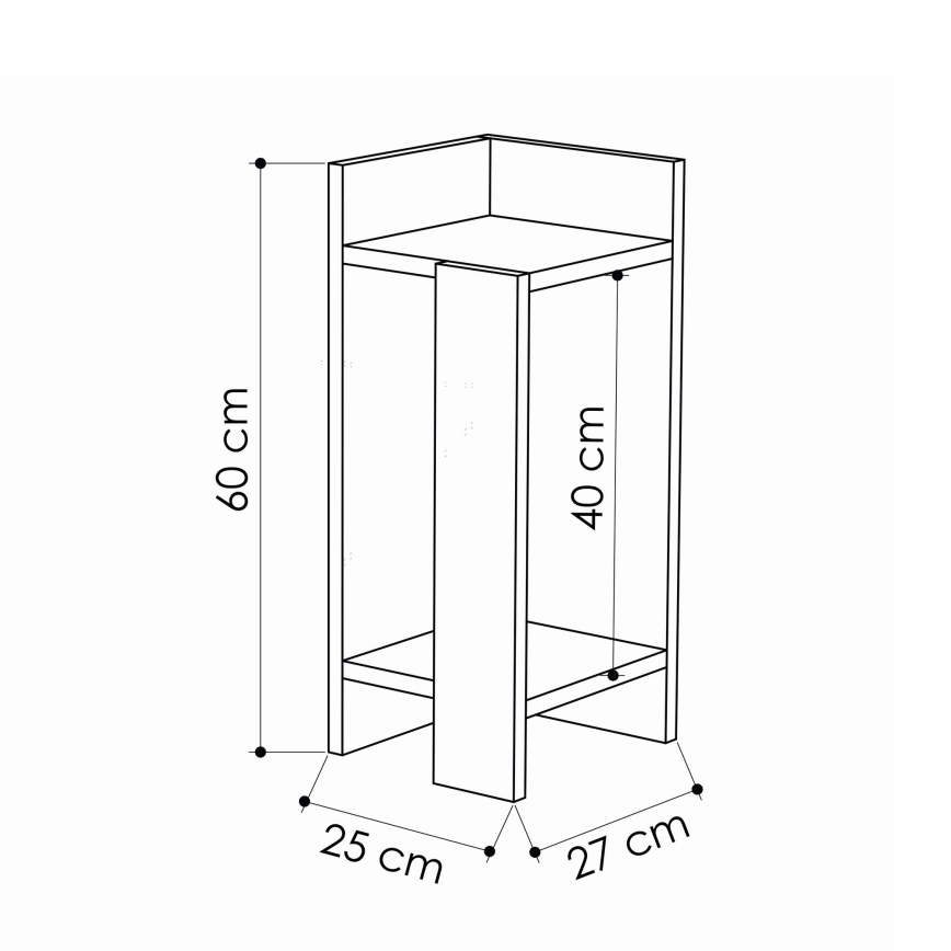 Прикроватная тумба ELOS 60x25 см серая