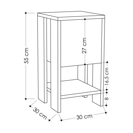 Прикроватная тумба EMA 55x30 см белый