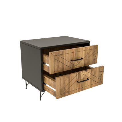 Прикроватная тумба FELICITA 55x50 см черный/коричневый