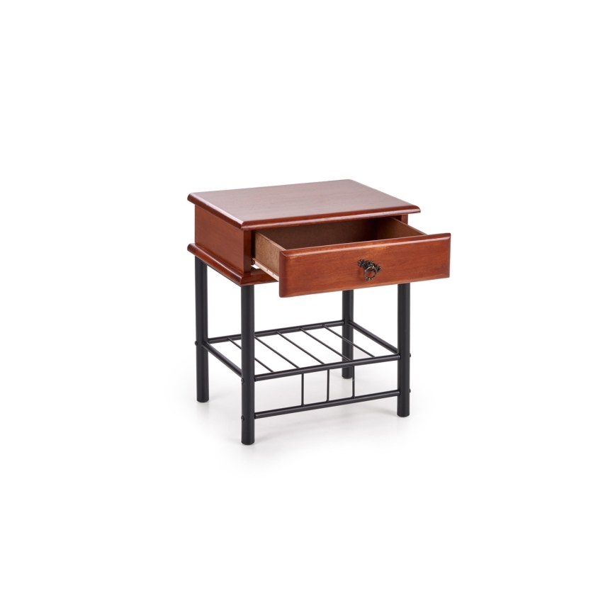 Прикроватная тумба FIONA 55x48 см коричневый/черный