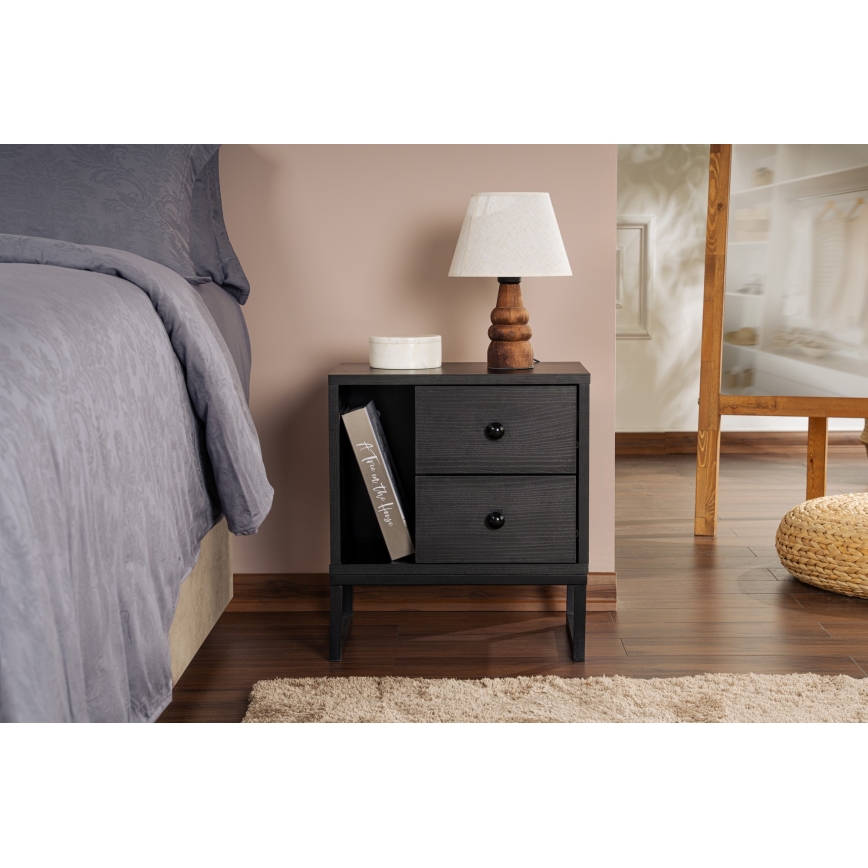 Прикроватная тумба GLIMMER 50x45,2 см черный