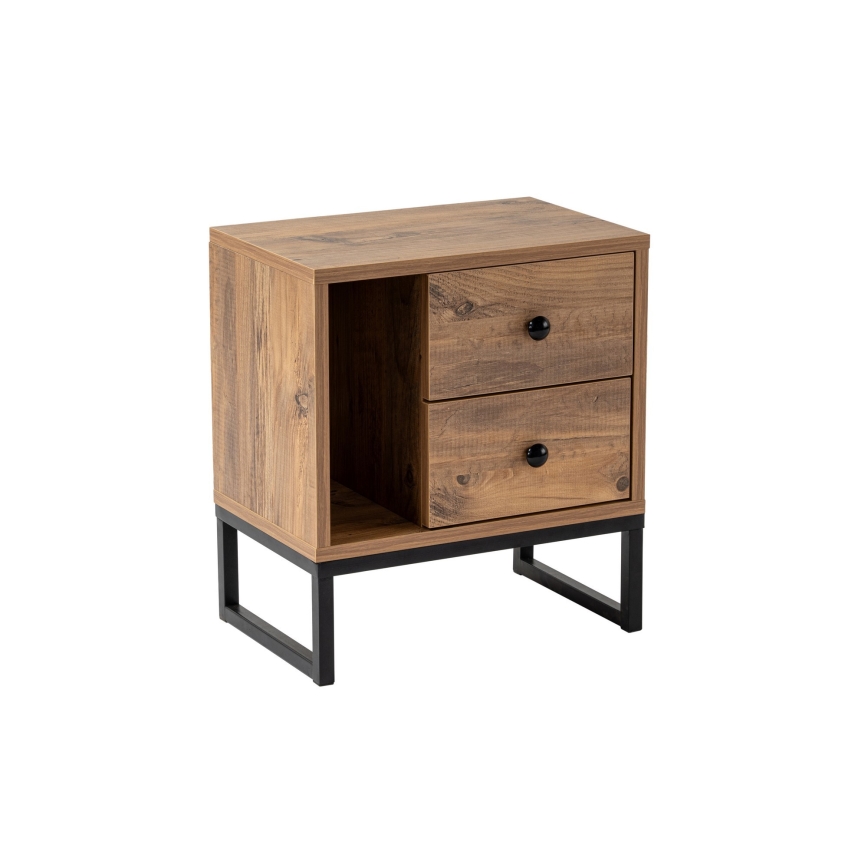 Прикроватная тумба GLIMMER 50x45,2 см сосна атлантическая/черный