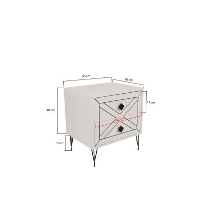 Прикроватная тумба LUNA 50x55 см белый
