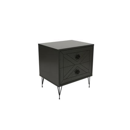 Прикроватная тумба LUNA 55x50 см антрацит/черный