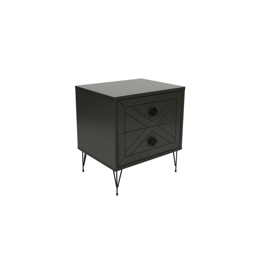 Прикроватная тумба LUNA 55x50 см антрацит/черный