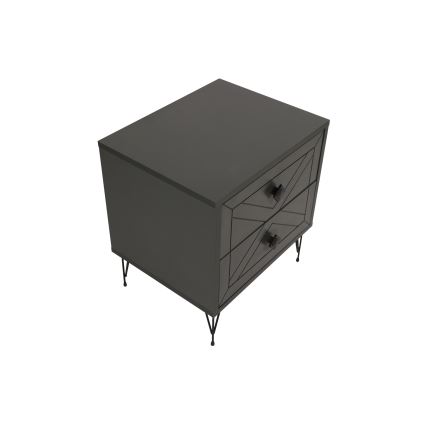 Прикроватная тумба LUNA 55x50 см антрацит/черный