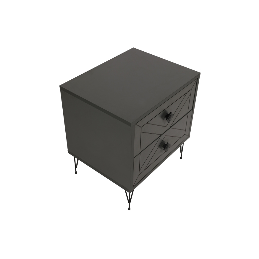 Прикроватная тумба LUNA 55x50 см антрацит/черный